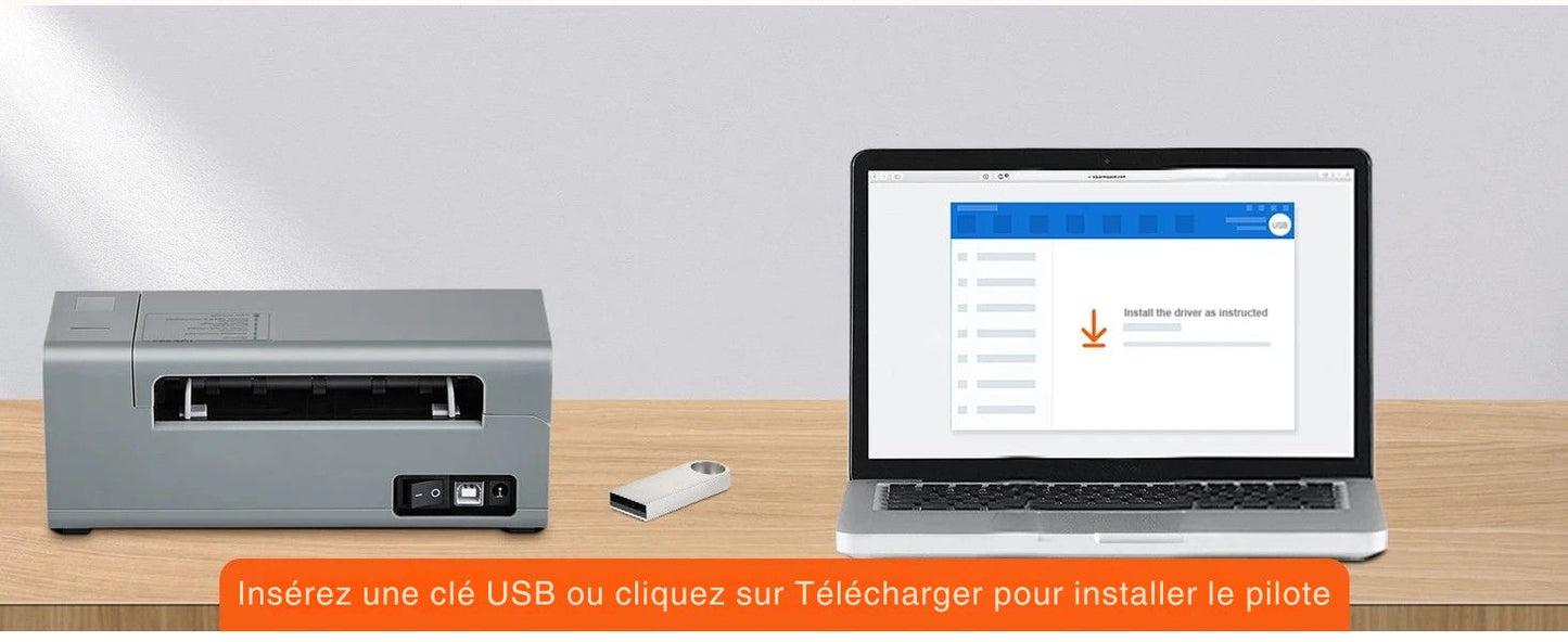 Printiup Label Flex - Imprimante Thermique Étiquettes 4x6 USB – Reconnaissance Automatique – Compatible Windows, Mac & Linux