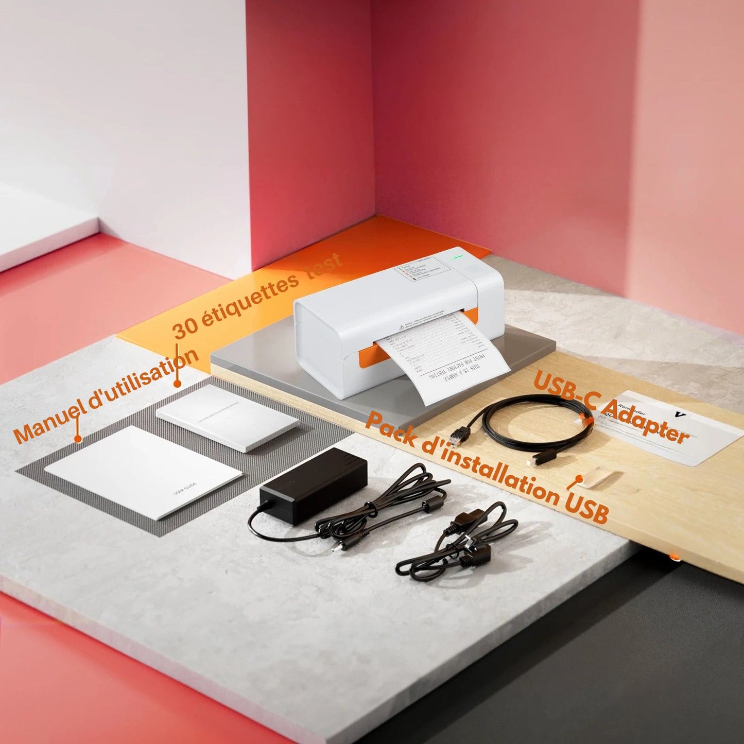 Printiup Label Smart – Imprimante Thermique Étiquettes 4x6 – USB