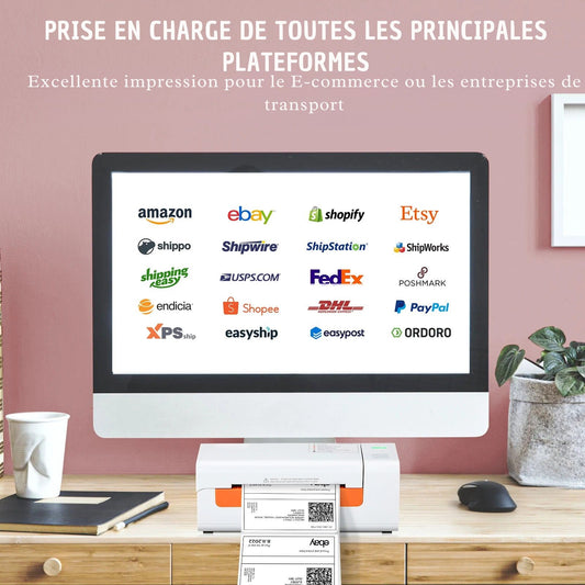 Printiup Label Smart – Imprimante Thermique Étiquettes 4x6 – USB