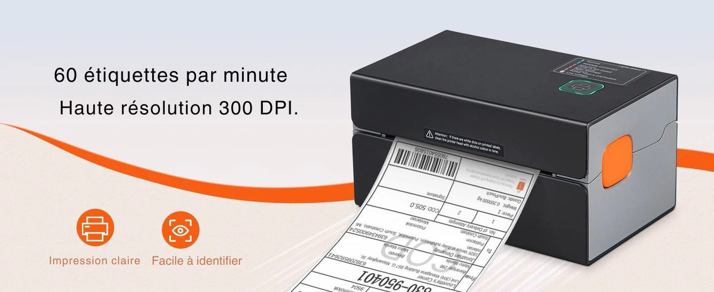 Printiup Label Edge – Imprimante Thermique Étiquettes 4x6 – Bluetooth & USB