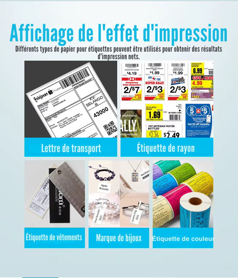 Printiup Label One – imprimante Thermique Étiquettes 4x6 Bluetooth – Compatible Windows, Mac, iOS & Android