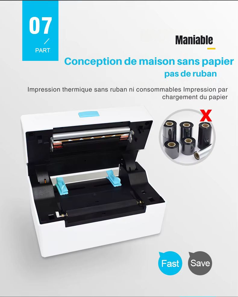 Printiup Label One – imprimante Thermique Étiquettes 4x6 Bluetooth – Compatible Windows, Mac, iOS & Android