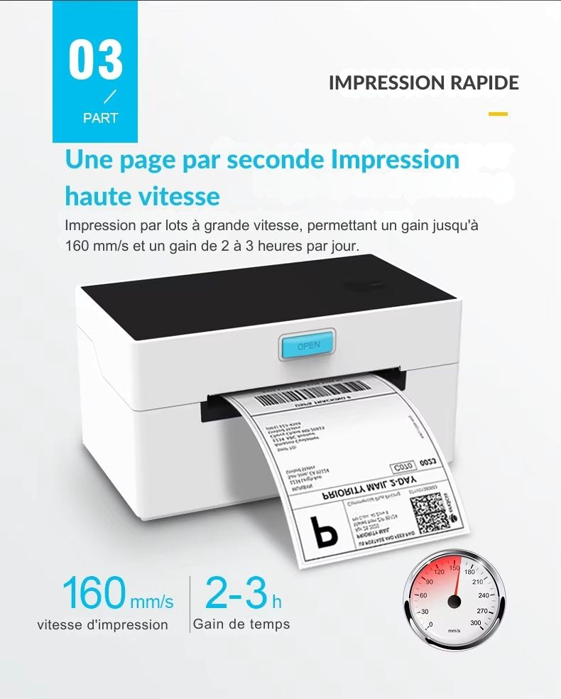 Printiup Label One – imprimante Thermique Étiquettes 4x6 Bluetooth – Compatible Windows, Mac, iOS & Android