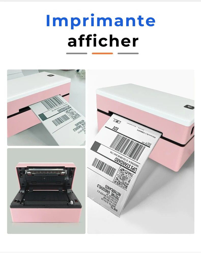 Printiup Label Rose - Imprimante Thermique Étiquettes 4x6 Bluetooth – Compacte & Économique – Compatible iPhone, Android, Mac & Windows