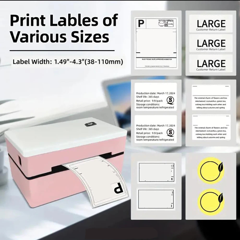 Printiup Label Go - Imprimante Thermique Étiquettes 4x6 Bluetooth – Compacte & Économique – Compatible iPhone, Android, Mac & Windows