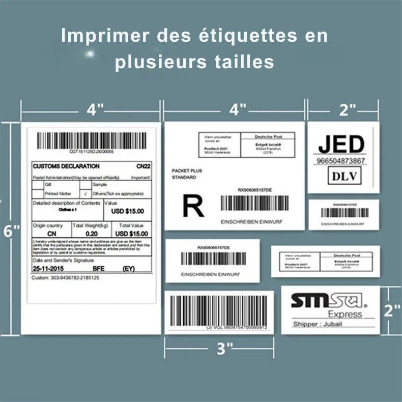 Printiup Label One – imprimante Thermique Étiquettes 4x6 Bluetooth – Compatible Windows, Mac, iOS & Android