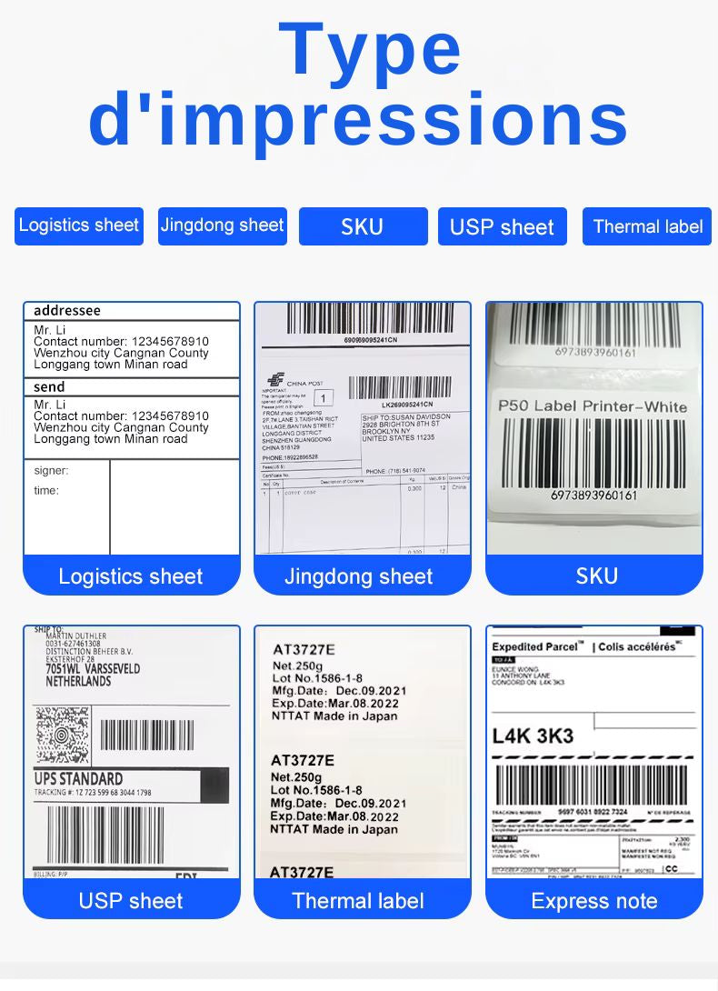 Printiup Label Rose - Imprimante Thermique Étiquettes 4x6 Bluetooth – Compacte & Économique – Compatible iPhone, Android, Mac & Windows