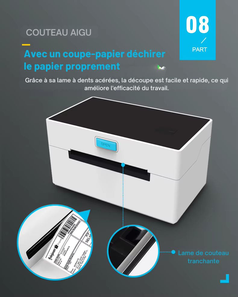 Printiup Label One – imprimante Thermique Étiquettes 4x6 Bluetooth – Compatible Windows, Mac, iOS & Android
